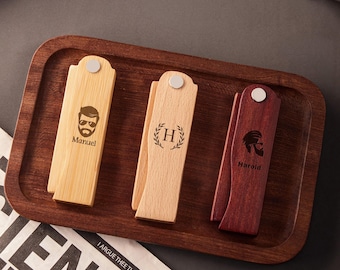 Pettine da barba pieghevole personalizzato, regalo per testimone dello sposo, pettine da uomo inciso per lo styling, regalo in legno per papà, regali per la barba
