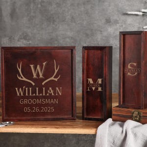 Personalisierte Groomsmen Geschenke-Box,gravierte Geschenkbox aus Holz für Hochzeit,Trauzeuge Geschenk,Trauzeugen Vorschlag,Geschenk für Ihn,Zigarre Geschenkbox