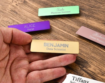 Custom Magnetic Name Tags,Personalized Office Name Tag,Engraved Name Badge,Corporate Name Tags,Employee Office Name Tags,Metal Name Tag