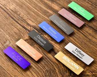 Custom Magnetic Name Tags, Engraved Metal Name Badge,Corporate Employee Office Name Tag