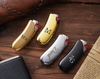 Custodia personalizzata per accendino BIC, copriaccendino con incisione personalizzata, regali per testimoni dello sposo, custodia per accendino per sigari