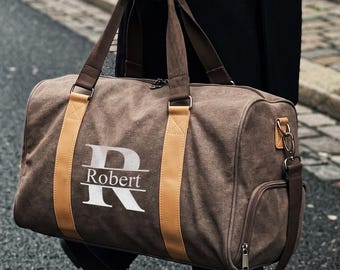 Borsa sportiva in tela personalizzata, borsa da allenamento da uomo, borsa da weekend capiente, regalo per testimoni dello sposo, bomboniere per addio al celibato.