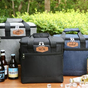 Gepersonaliseerde koeltas bruidsjonkers, cadeaus bruidsjonkers bierkoeltas, aangepaste lunchkoeltas, picknicktas buiten, cadeau getuige, cadeau voor hem