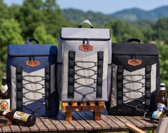 Personalized Insulated Cooler Backpack, Groomsmen Gift, Golf Beer Bag, Hiking Picnic Backpack, Custom Engraved Lunch Bag