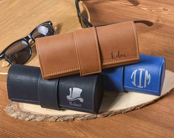 Customized Glasses Box,Vintage Leather Glasses Case,Engraved Sunglasses Box,Unisex Sunglasses Box,Glasses Case,Wedding Party,Groomsmen Gifts