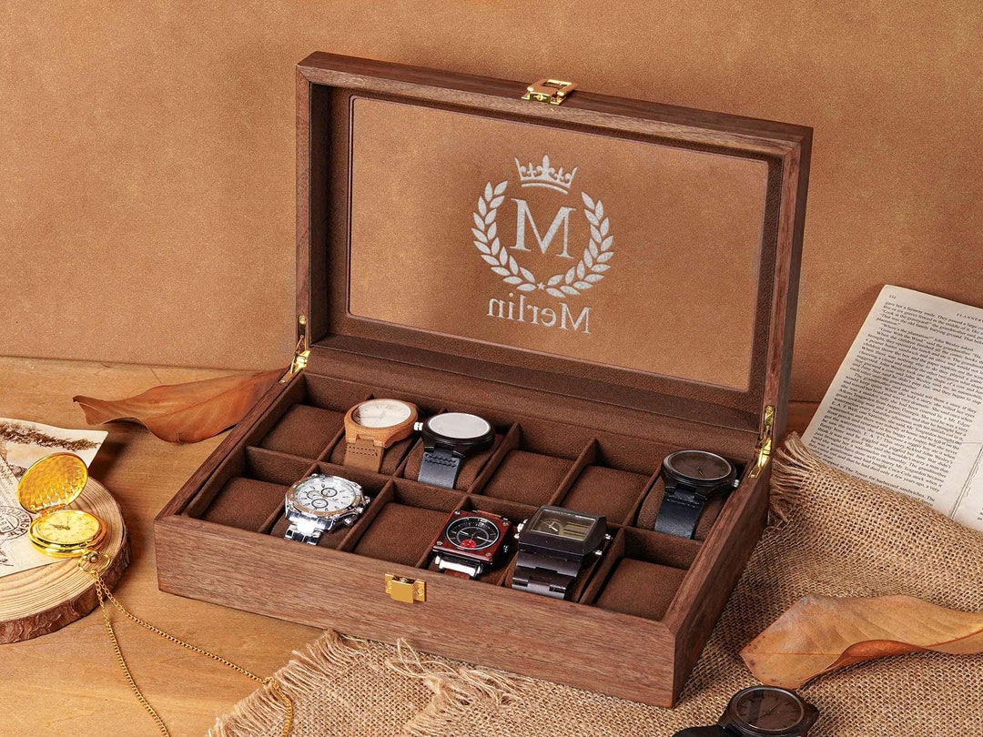Personalized Watch Case for Men, Custom Engraved Watch Box, Anniversary ...