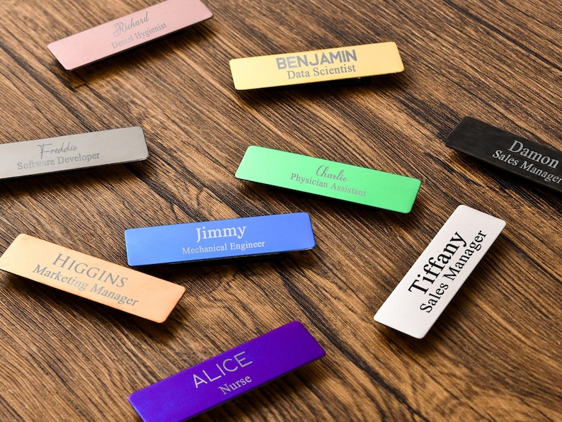 Custom Magnetic Name Tags,personalized Office Name Tag,engraved Metal ...