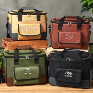 Personalisierte Groomsmen Kühltasche, individuell bestickte Kühltaschen für Bier, Picknicktasche, Hochzeitsfeier Geschenk, Trauzeuge Geschenke, Vatertagsgeschenk