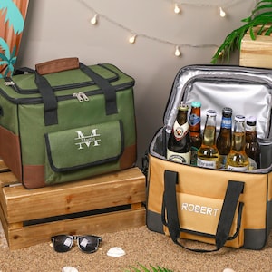 Borsa termica personalizzata ricamata, regalo personalizzato per lo sposo, borsa termica per birra, regalo per addio al celibato, regalo per il testimone dello sposo, regalo di nozze, regalo per lui