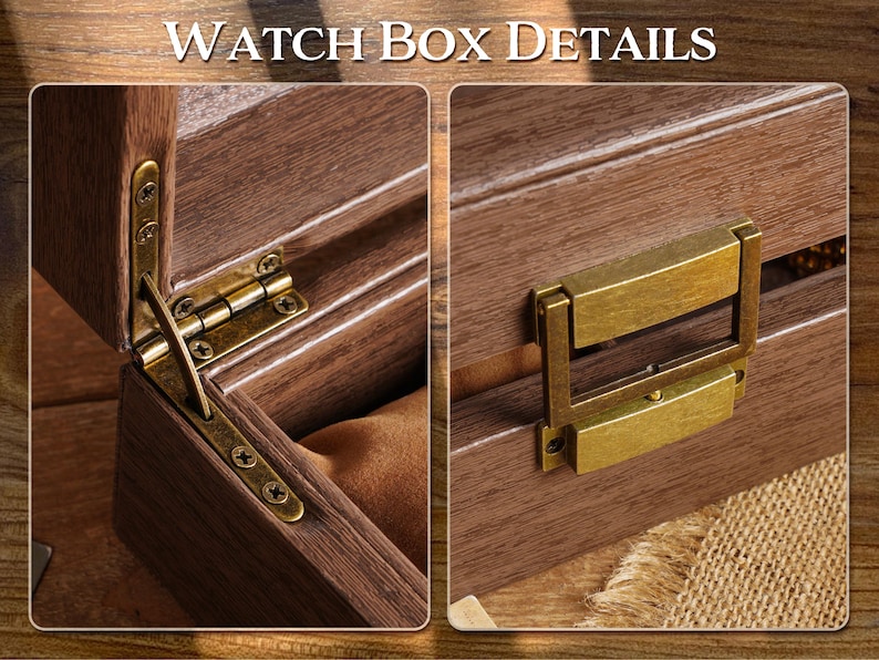 Custom Engraved Watch Box, Personalized Watch Case for Men, Anniversary Gifts for Dad Husband Boyfriend, Watch Storage Case image 9