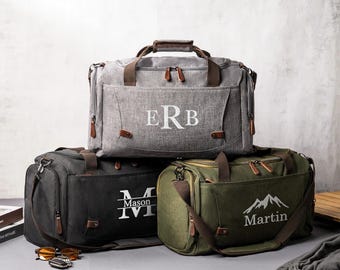 Borsa da viaggio personalizzata per uomo, borsa da weekend per testimoni dello sposo, borsa da viaggio ricamata, borsa regalo per testimoni dello sposo
