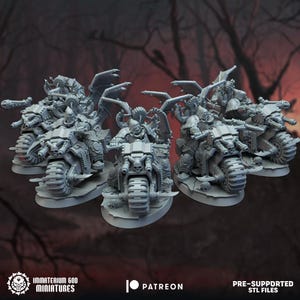 Immaterium God Miniatures - Lords of the Cursed Realm Vol.6 - BATRIDERS 3d Resin Printed