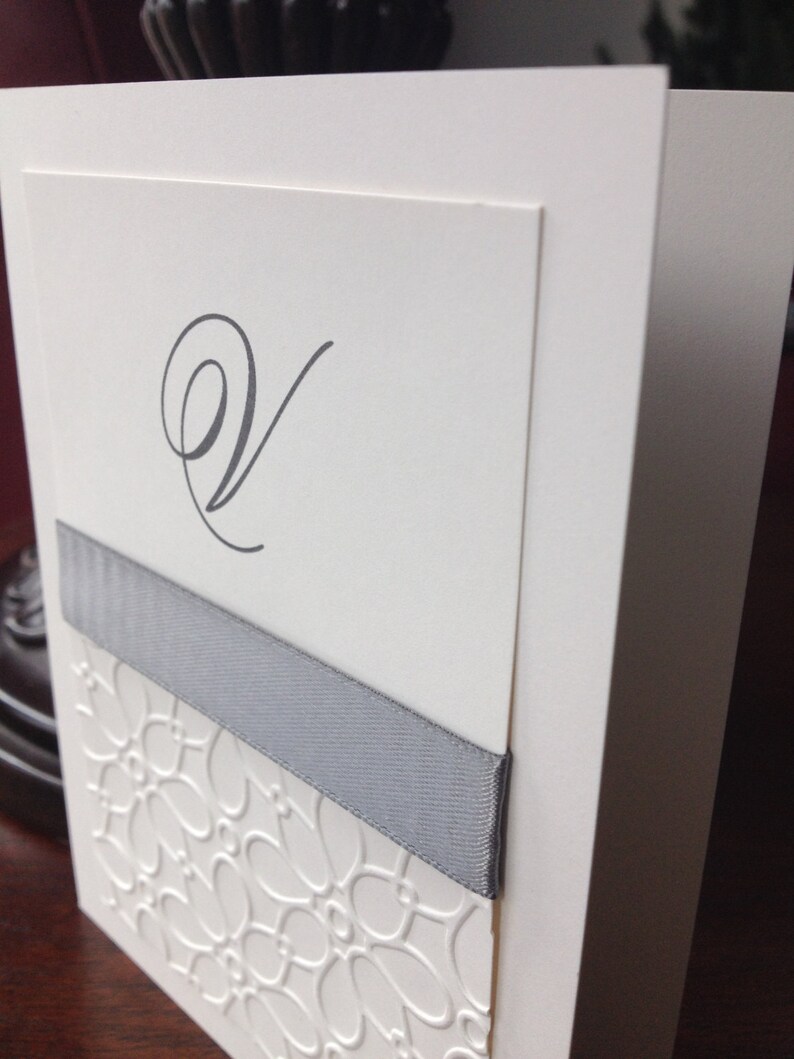 Personalized Blank Notecards Embossed Stationery Initial Etsy