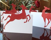 Reindeer Place Setting Cards Beautiful Dining Elegant Table Settings for the Holidays by Lime Green Rhinestones