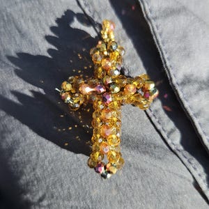 Beaded Cross, cross ornament