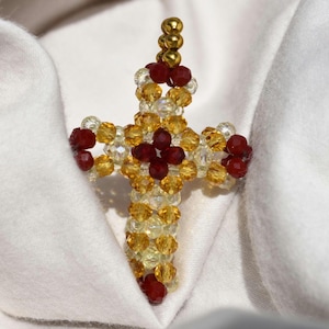 Beaded Cross, cross ornament