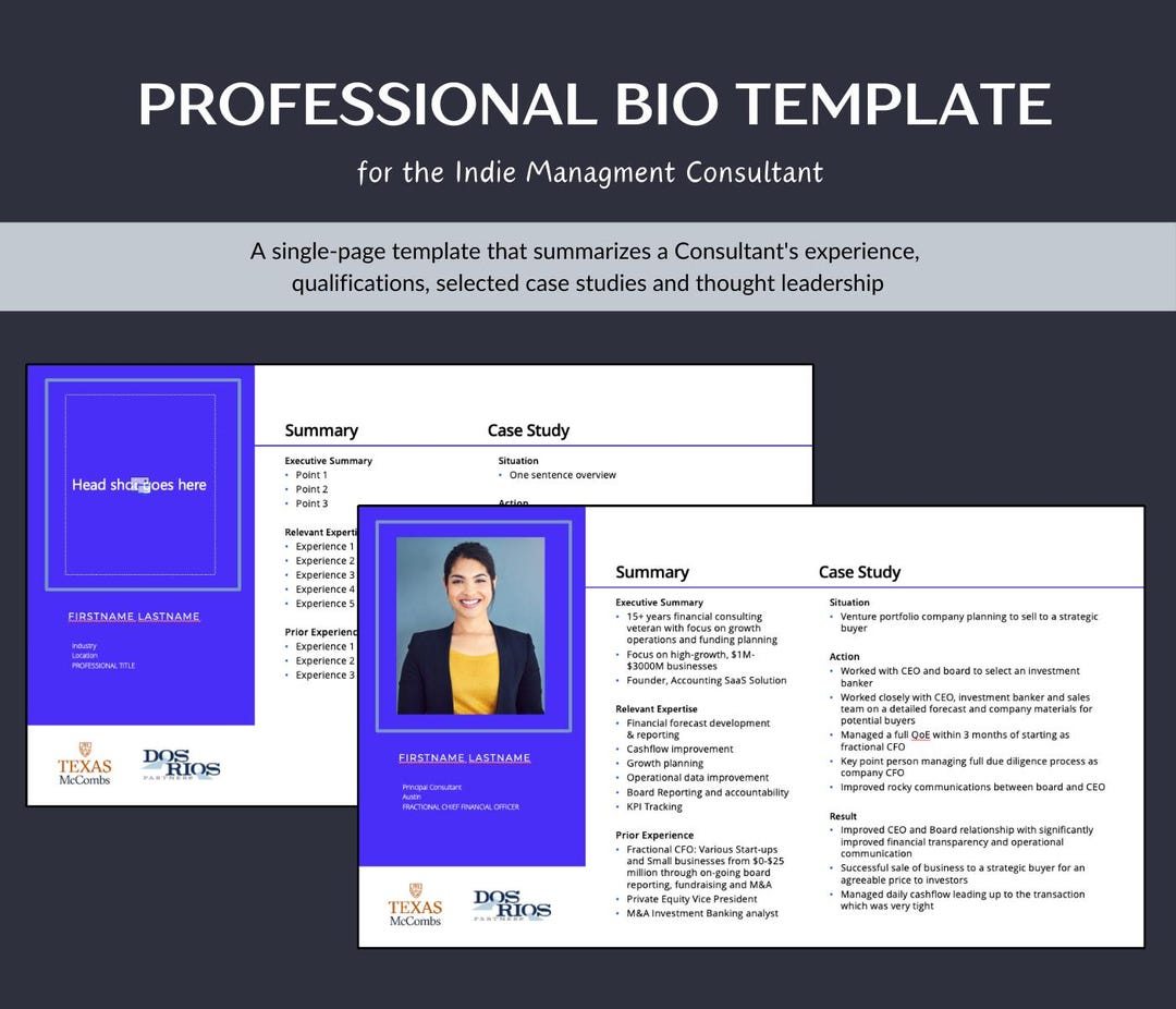 Powerpoint Resume Template | Management Consultant Bio | Consultant ...