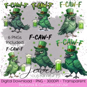 Clipart Grumpy Crow Leprechaun, St. Patrick's Day-bier, png (digitale download)