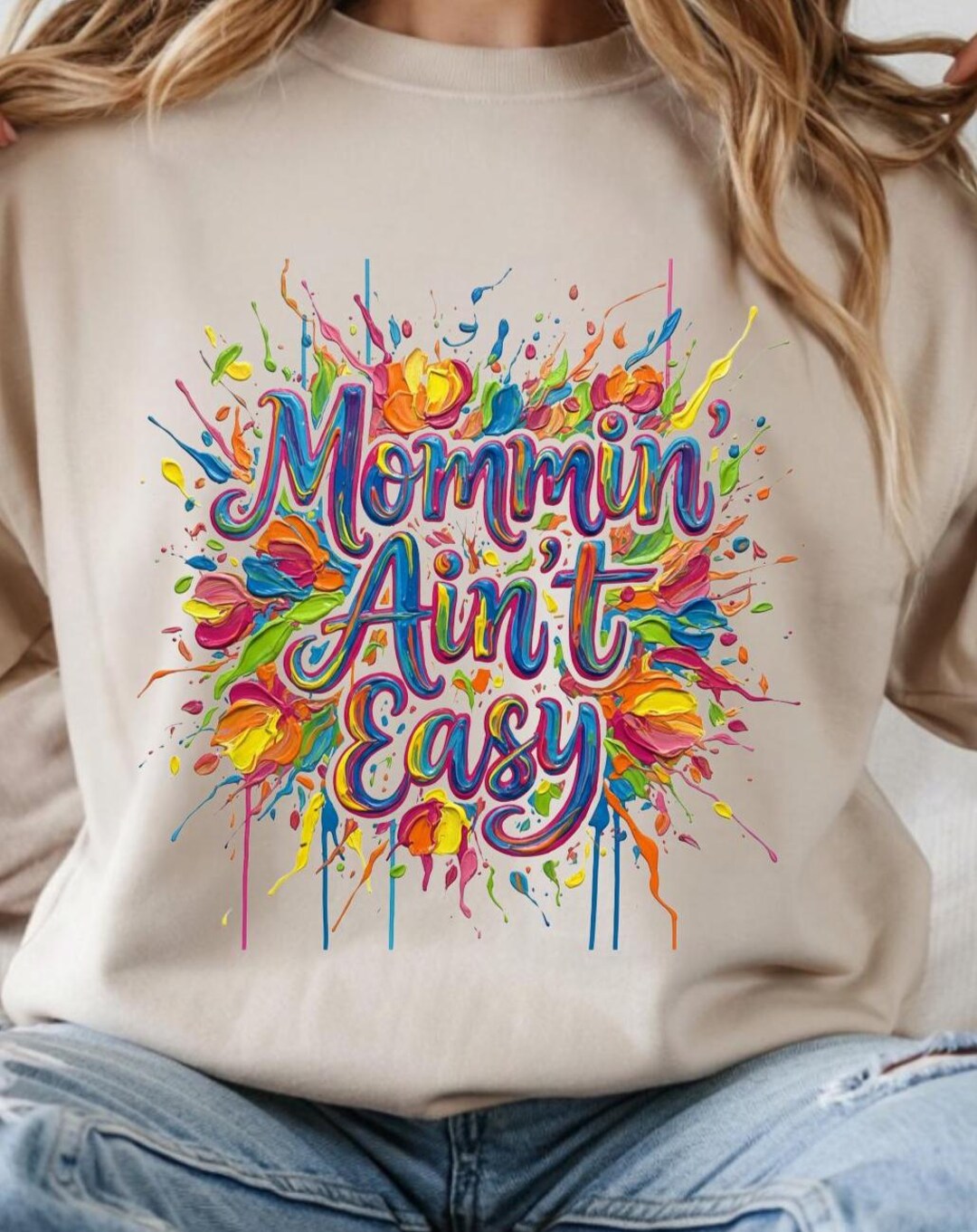 Mommin Aint Easy PNG, Mothers Day Wordart | Faux Paint Strokes ...