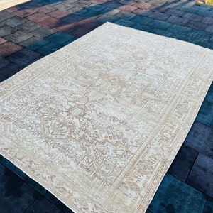 200x300 Türkischer Wollteppich, Handgewebter Teppich, Oushak Teppich, Handgewebter Wollteppich, Vintage Wollteppich, Wollteppich, Dekoteppich,