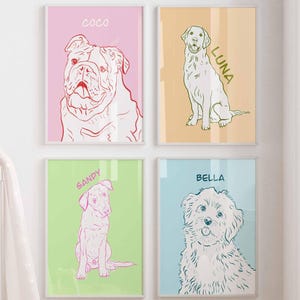 Custom Pet Portrait: Digital Dog Line Art (Digital Download)