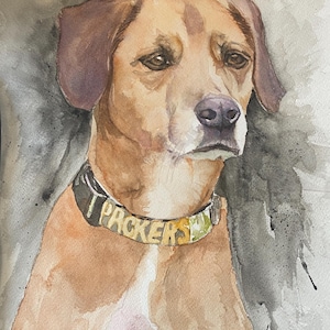 Pet Portrait From Photo, Custom Dog Watercolor Art, Pet gift for her, Memory Dog Painting, Family Pet Illustration, Christmas Gift