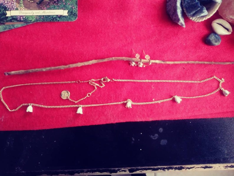Lilly of the Valley necklace and earrings