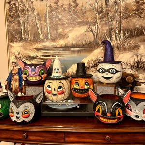 Instructies voor doe-het-zelf spookachtige vintage pompoenemmers