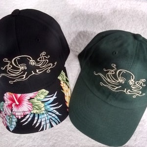 embroidered octopus cap