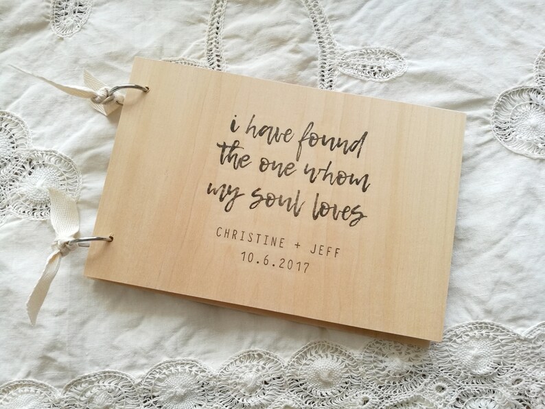Wedding Guest Book / Album / Notebook Wood Guest Book Etsy Canada