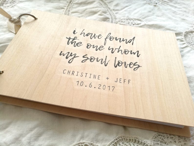 Wedding Guest Book / Album / Notebook Wood Guest Book Etsy Canada