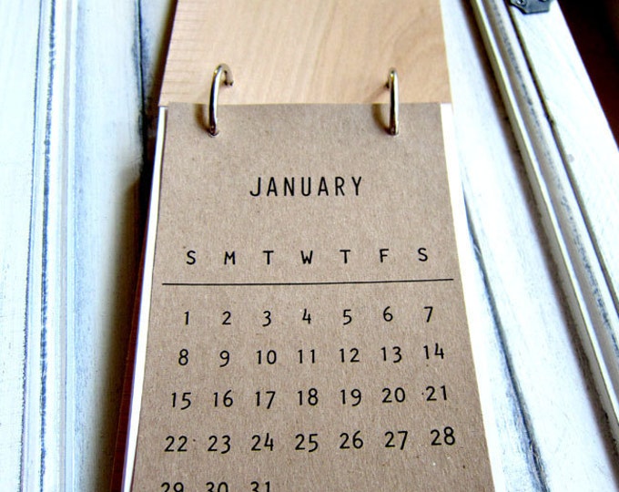 2012 Desk Calendar / Organizer Wood Notepad / Organizer Etsy