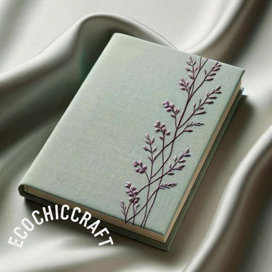 Custom Hand Embroidered Fabric Notebook Personalized Journal With Daisy ...