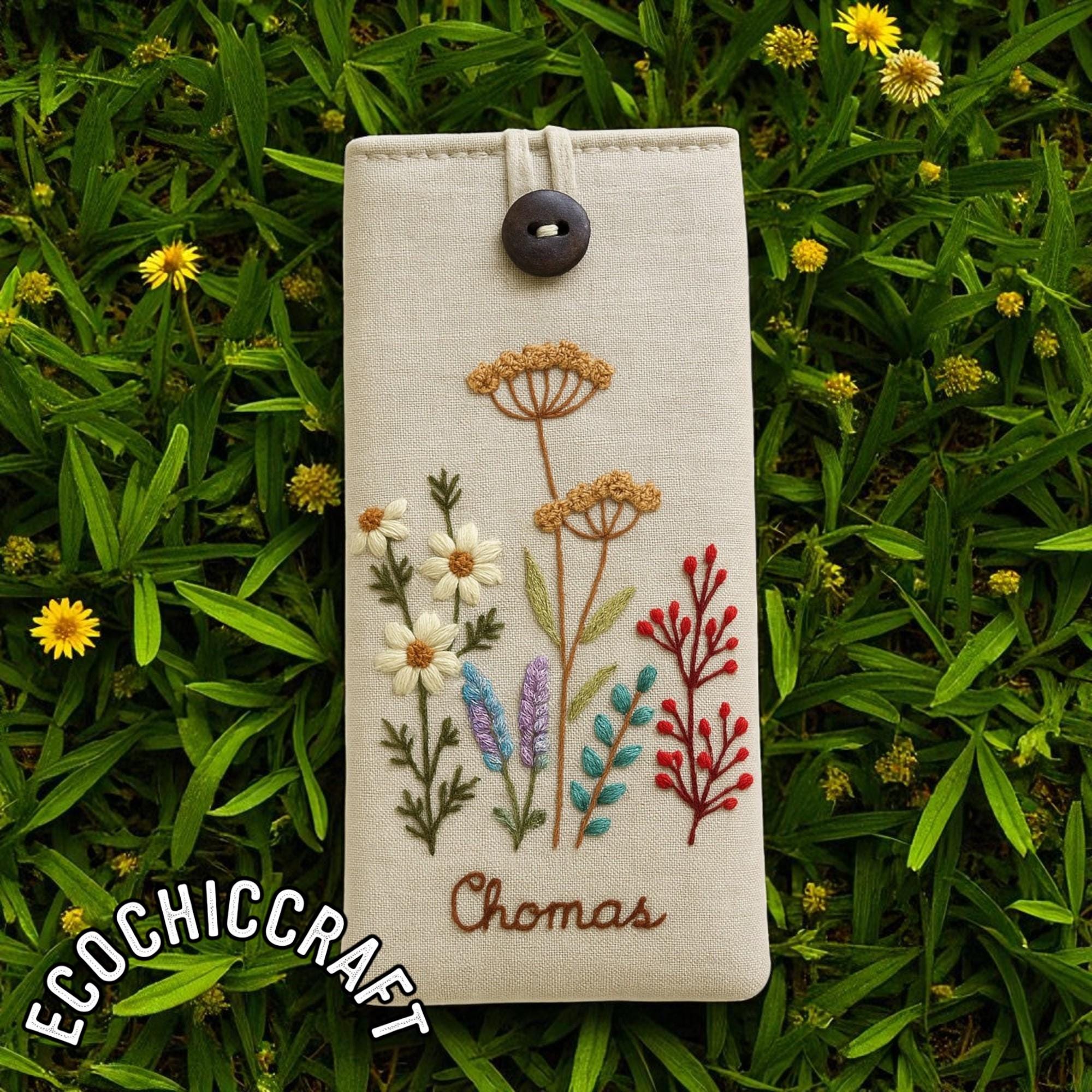 Embroidered Glasses Case - Etsy