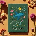 Travel Embroidered Passport Cover – Handmade Adventure Passport Holder with Plane, Train, Mountain, Camping | Personalized Travel Cute Gift product logo