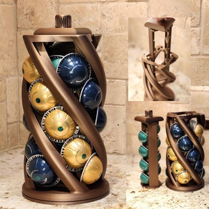 Spiral Nespresso Vertuo Kapselhalter. Vertuo Kapselspender Ständer. Versenkbarer Innenständer. Drehfuß. Kundenspezifisches Design. Kreis Vertuo.