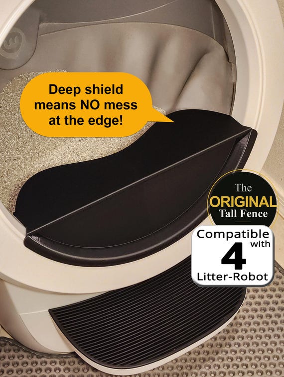 Original Litter-Robot 4 Tall Fence Deep Shield. For cats who eliminate near entrance with no litter. Litter Blocker. 3rd-party accessory.