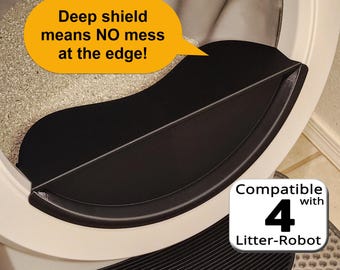 Tall fence deep shield for Litter Robot 4. Fence for Litter Robot. For cats who eliminate near entrance with no litter. 3rd-party accessory.