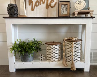 Handmade Farmhouse Console Table - Rustic Construction - Housewarming
