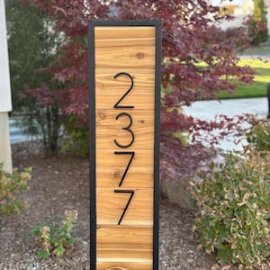 Address Sign Post, Address Post, Cedar Address Post, Midcentury Modern Address Sign Post, Sign Post, Sign, Address, Home Address