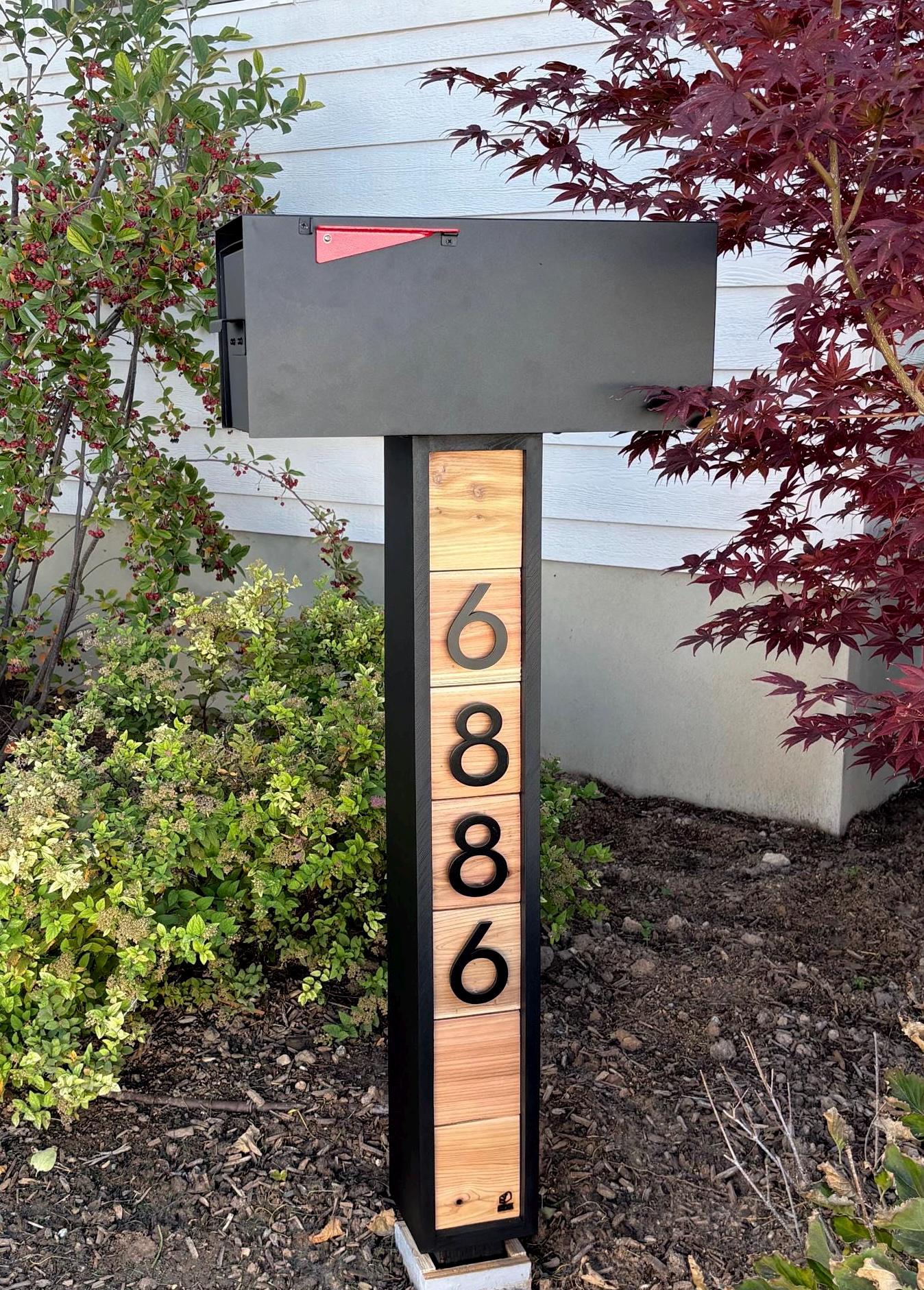 Mailbox Modern Post, Cedar Wood, Customizable, Post and Porch SERIES - Etsy