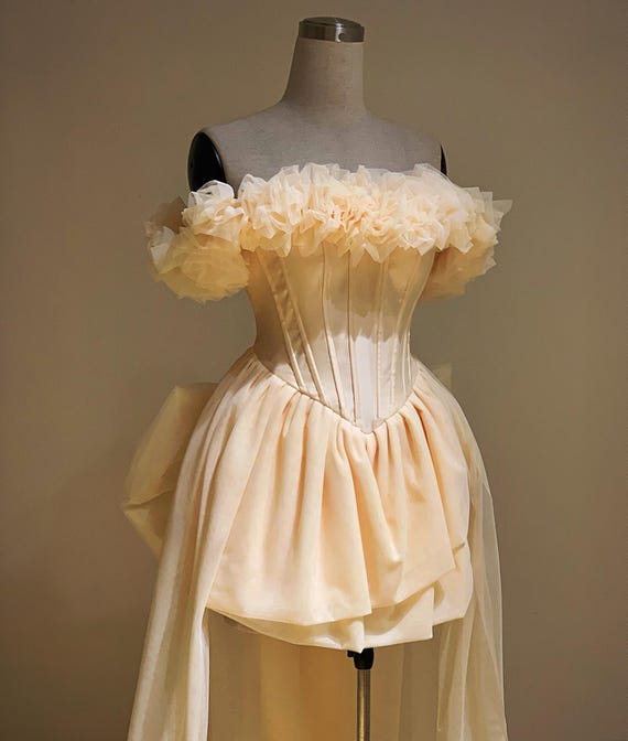 Reception Dress / Formal Event Dress / Wedding Dress / Fairy Dress / Floral Neckline Dress / Corset Prom Dress Reception Dress / Formal Event Dress / Wedding Dress / Fairy Dress / Floral Neckline Dress / Corset Prom Dress