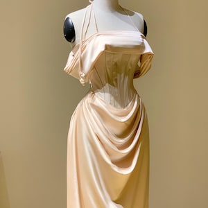 Charming Evening Gown / Bridesmaid Dress / Corset Prom Dress / Corset Dress /  Formal Event Dress