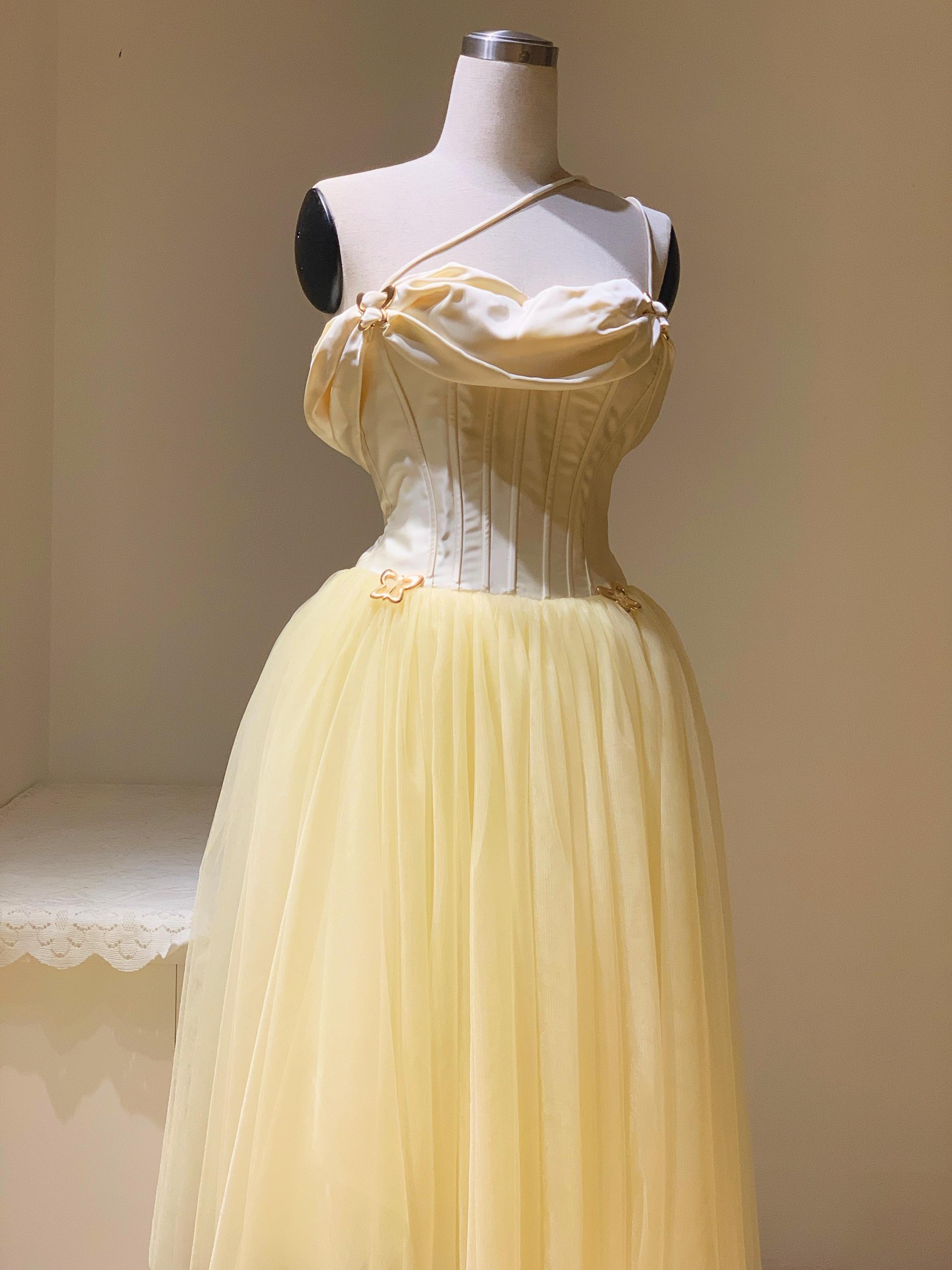 vintage corset prom dress Mireya Rose Two-Piece flirty touch and allows you to show off your legs and heels without sacrificing elegance Sherri Hill Peaked Corset Prom
