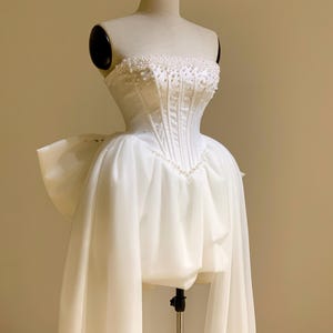 Reception Dress / Wedding Reception Dress / Mini Wedding Dress / Evening Gown / Corset Prom Dress / Corset Wedding Dress