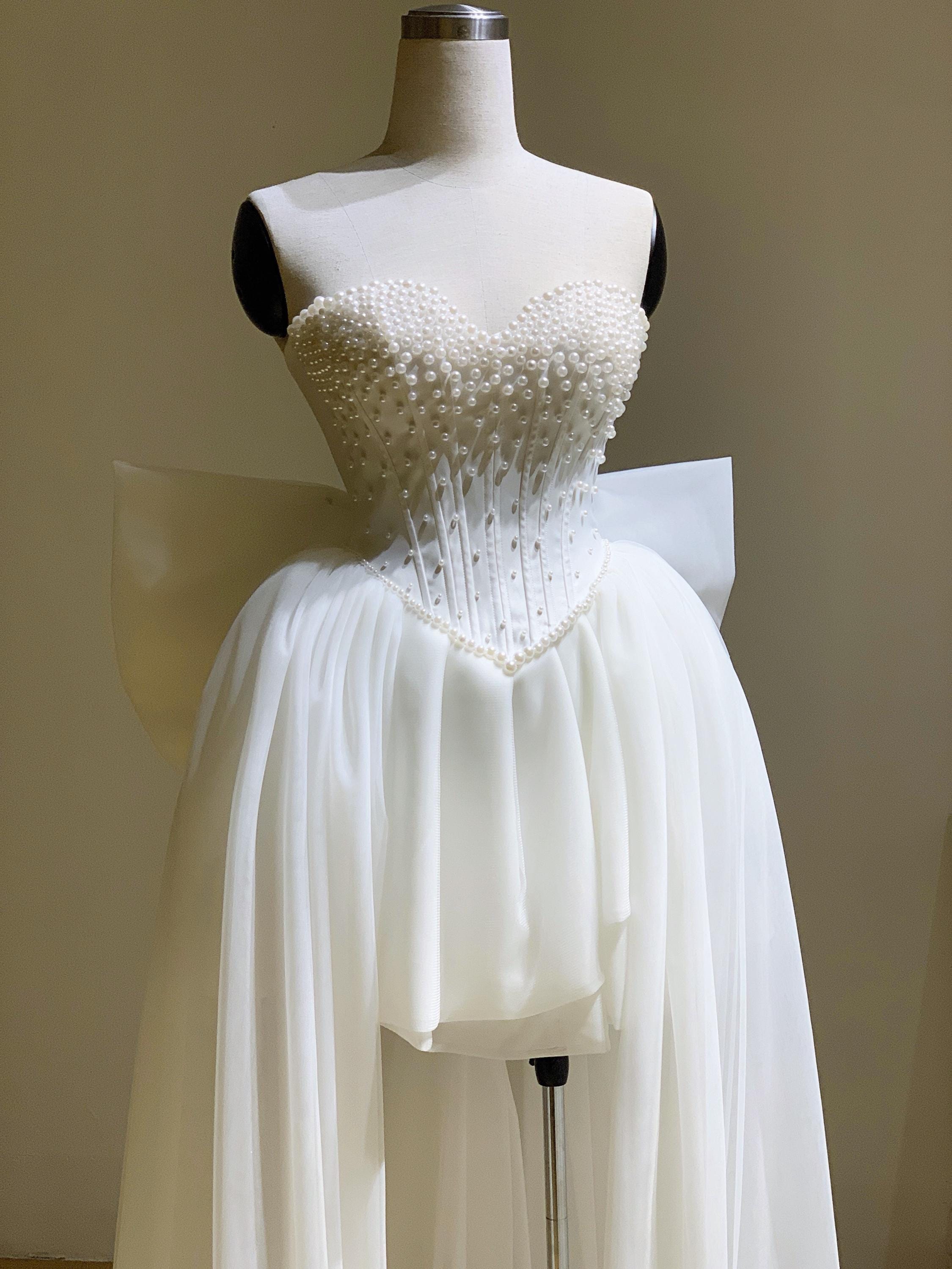 Sweetheart Wedding Dress / Wedding Reception Dress / Second Wedding Dress / Corset Wedding Dress / Tulle Wedding Dress / Pearl Wedding Dress
