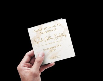 Golde Birthday Party Invitation