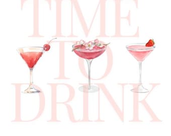 Time To Drink - Trio of Pink Drinks