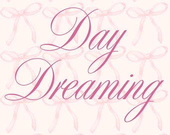 Day Dreaming with Bow Background Digital Print