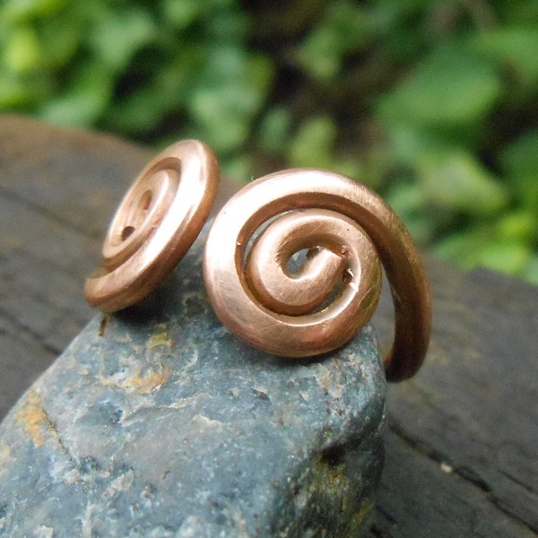 Copper Swirl Ring | Celtic Spiral Balance Symbol | Pure Copper Wire Band | Arthritis Men & Women | Ancient Double Spiral Viking Ring